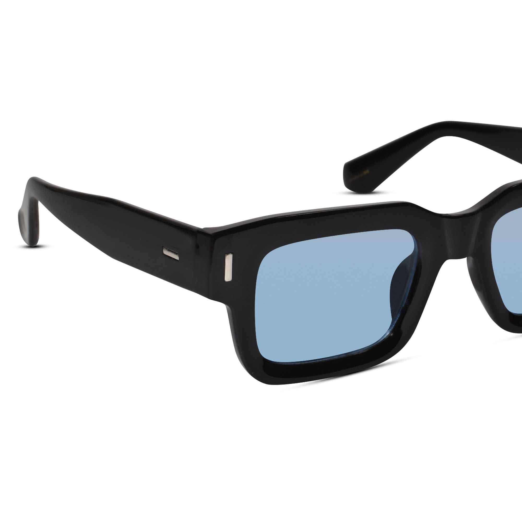 Black Blue Tint Bold Wayfarer Sunglasses