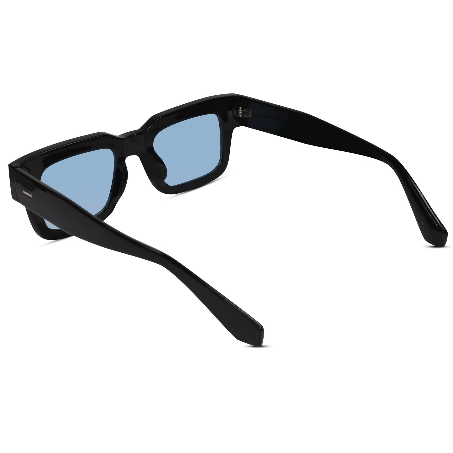 Black Blue Tint Bold Wayfarer Sunglasses