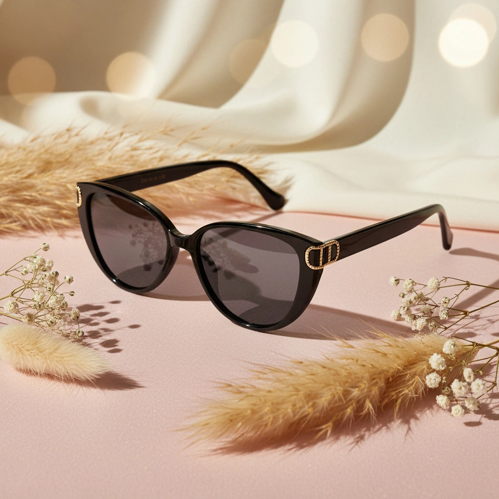 Black Cat-eye sunglasses Sunglasses For Women LKS23045-BLK