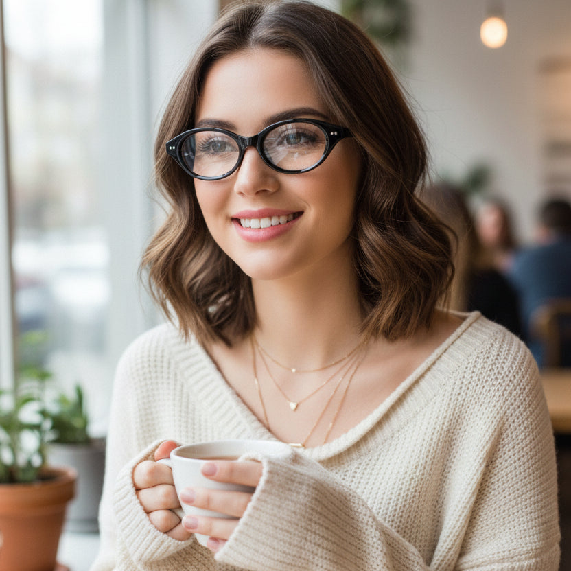 Black Cateye Eyeglasses For Women ELE27018-BLK