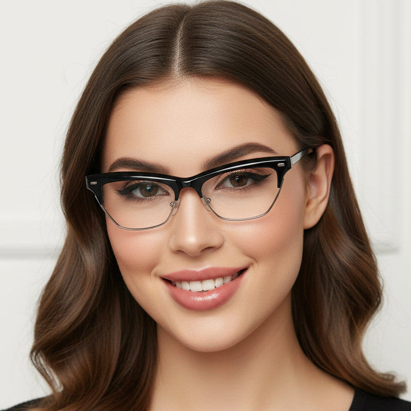 Black Cateye Eyeglasses For Women LKE20016-BLK