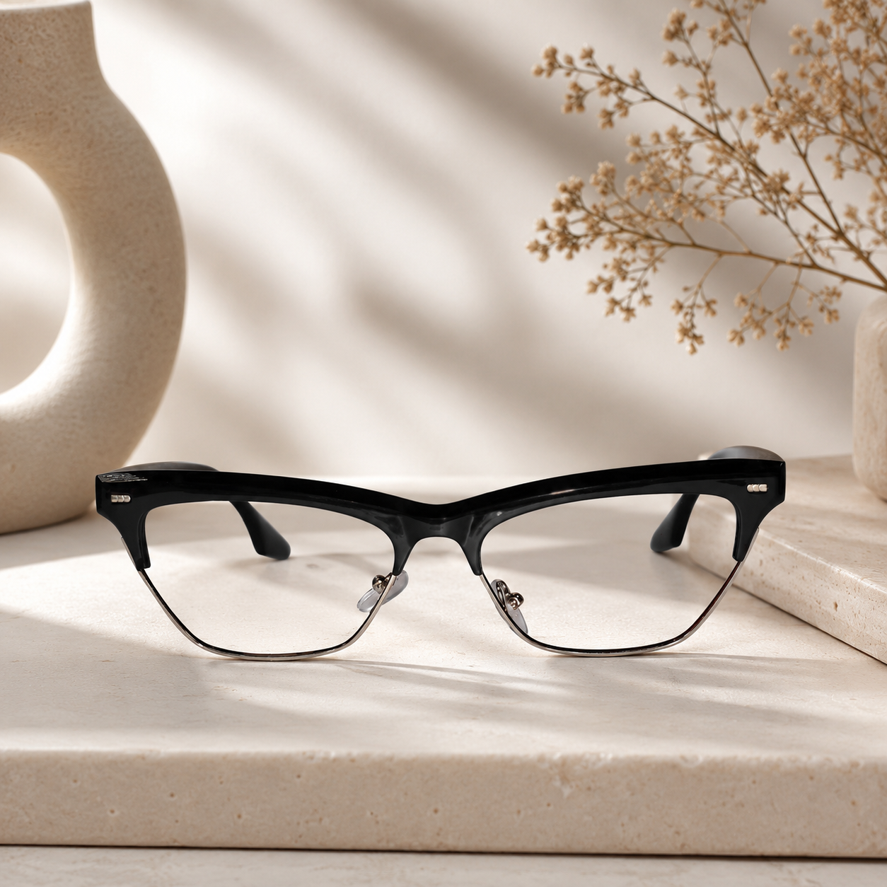 Black Cateye Eyeglasses For Women LKE20016-BLK