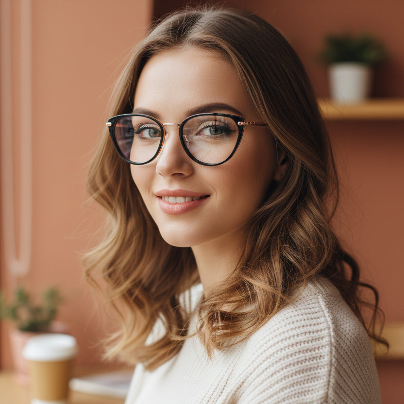 Black Cateye Eyeglasses for women LKE1306-BLK