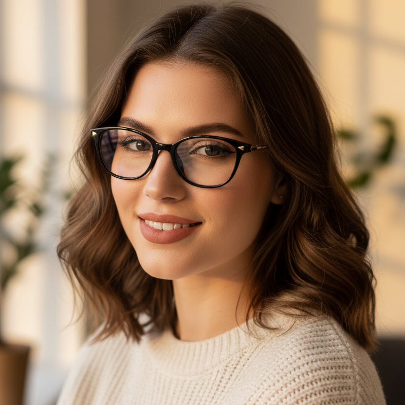 Black Cateye Eyeglasses for women LKE52002-BLK