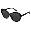 Lenskandy Trendy black polarized cateye sunglasses for women in latest stylish ladies frames