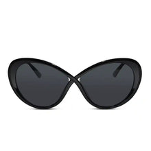 Black Cateye Oversize Sunglasses For Women