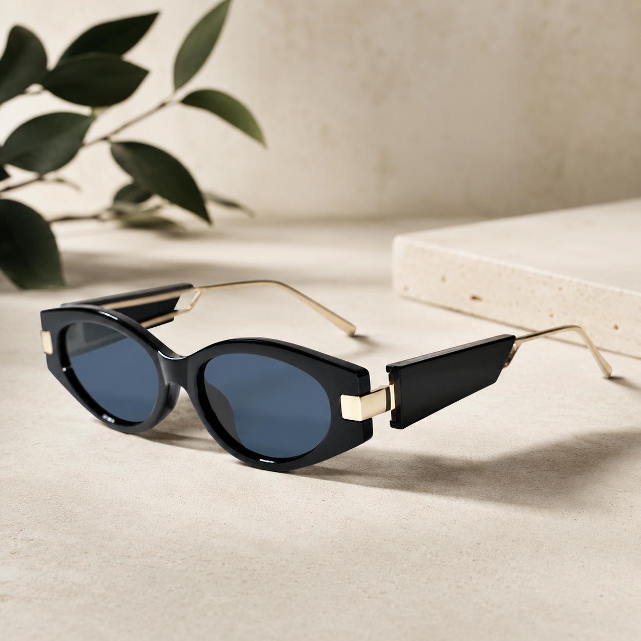 Black Cateye Sunglasses for Women & Men ELS2026S022-BLK