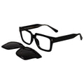 Black Clip On Rectangular Eyeglasses Men & Women LKE8730-BLK