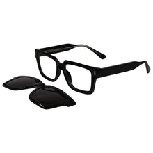 Black Clip On Rectangular Eyeglasses Men & Women