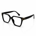 Black Designer Square Eyeglasses For Women LKE23044-BLK