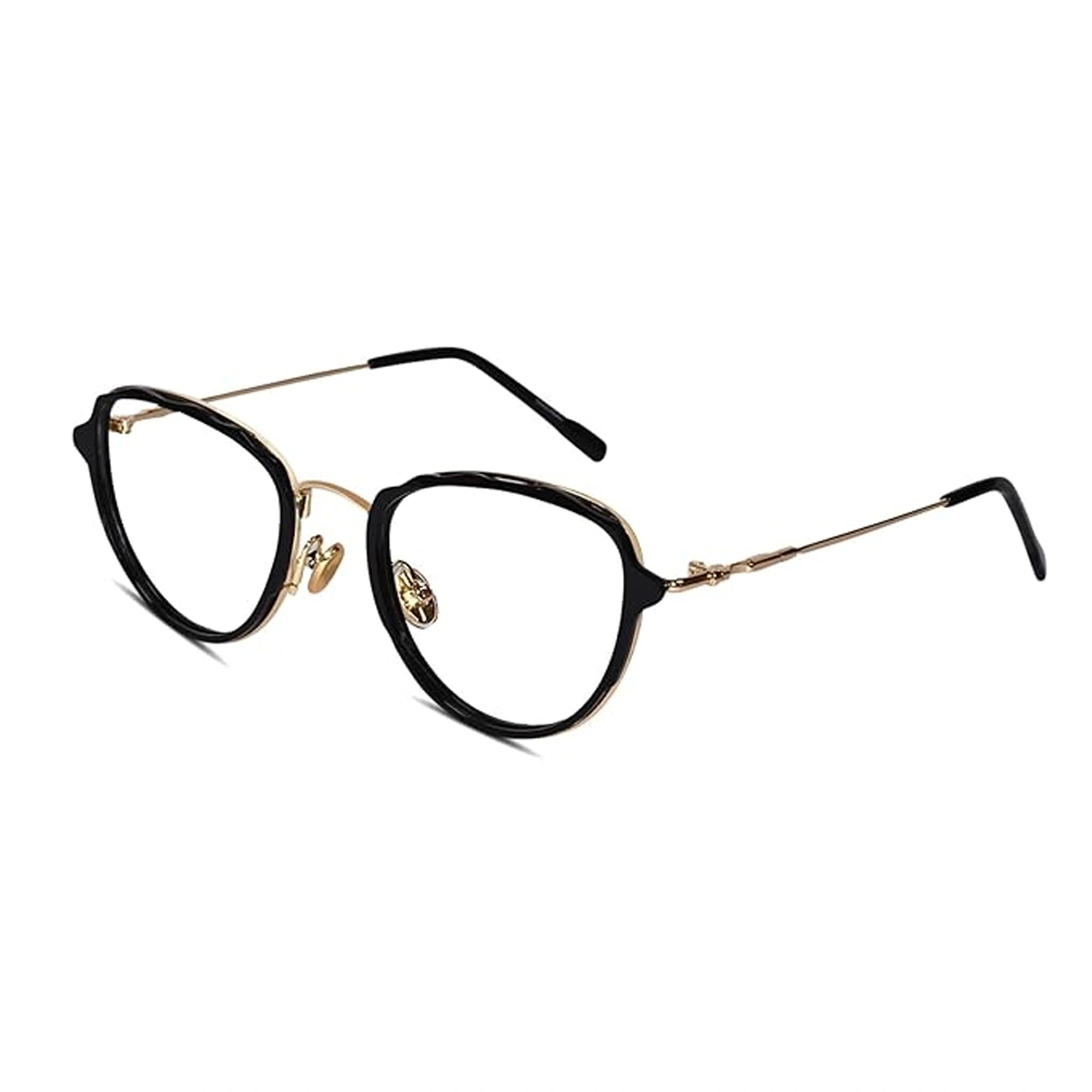 Black Gold Designer Cateye Eyeglasses For Women LKE11919-BLK