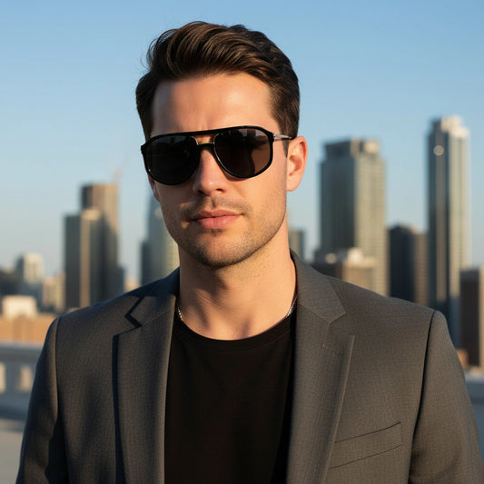 Black Gold Marshal Sunglasses For Women and Men LKS22029-BLK