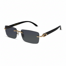Black Golden Rimless Sunglasses For Women And Men