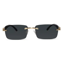 Black Golden Rimless Sunglasses For Women And Men