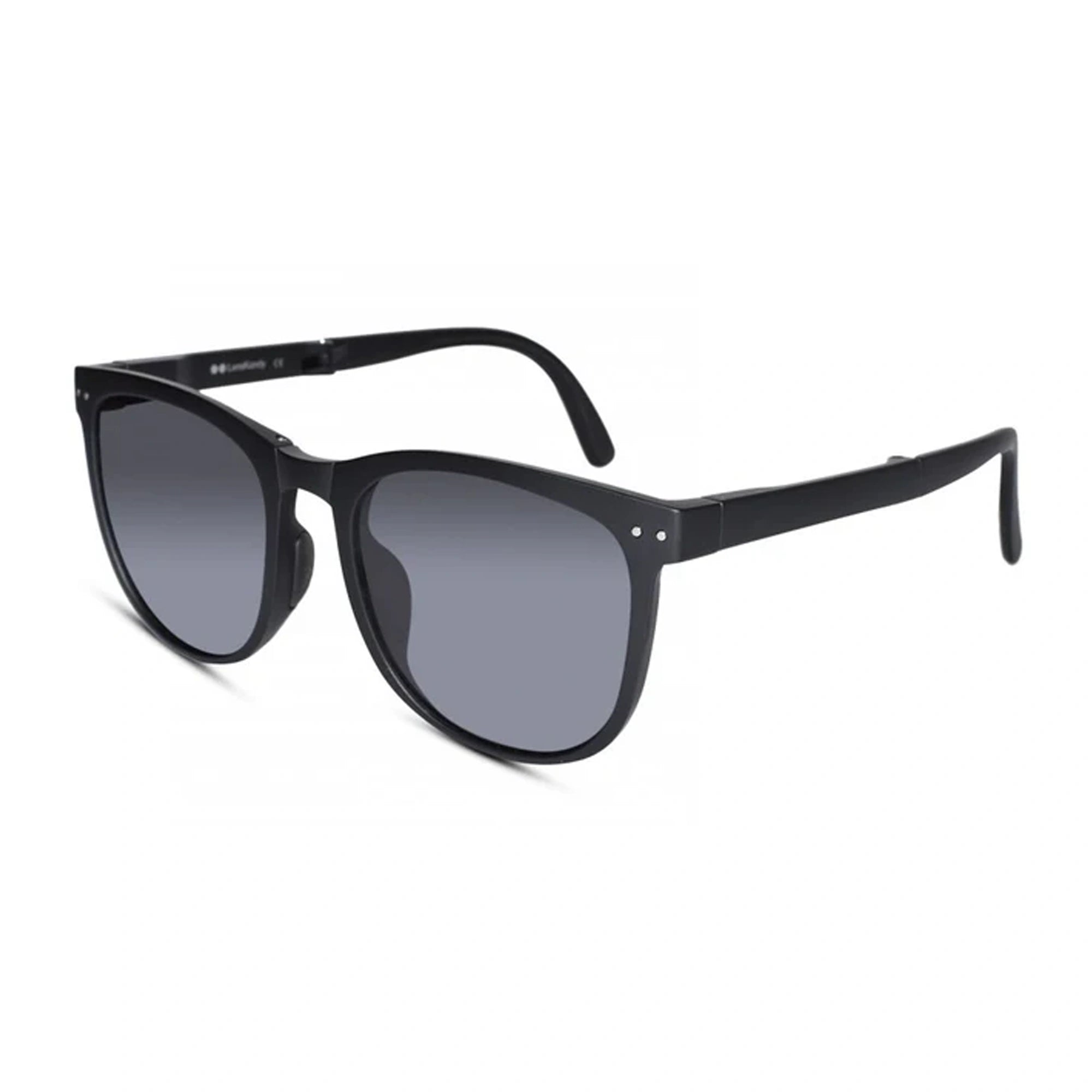 Black Matt Wayfarer Foldable Sunglasses For Men & Women LKS809-BLK