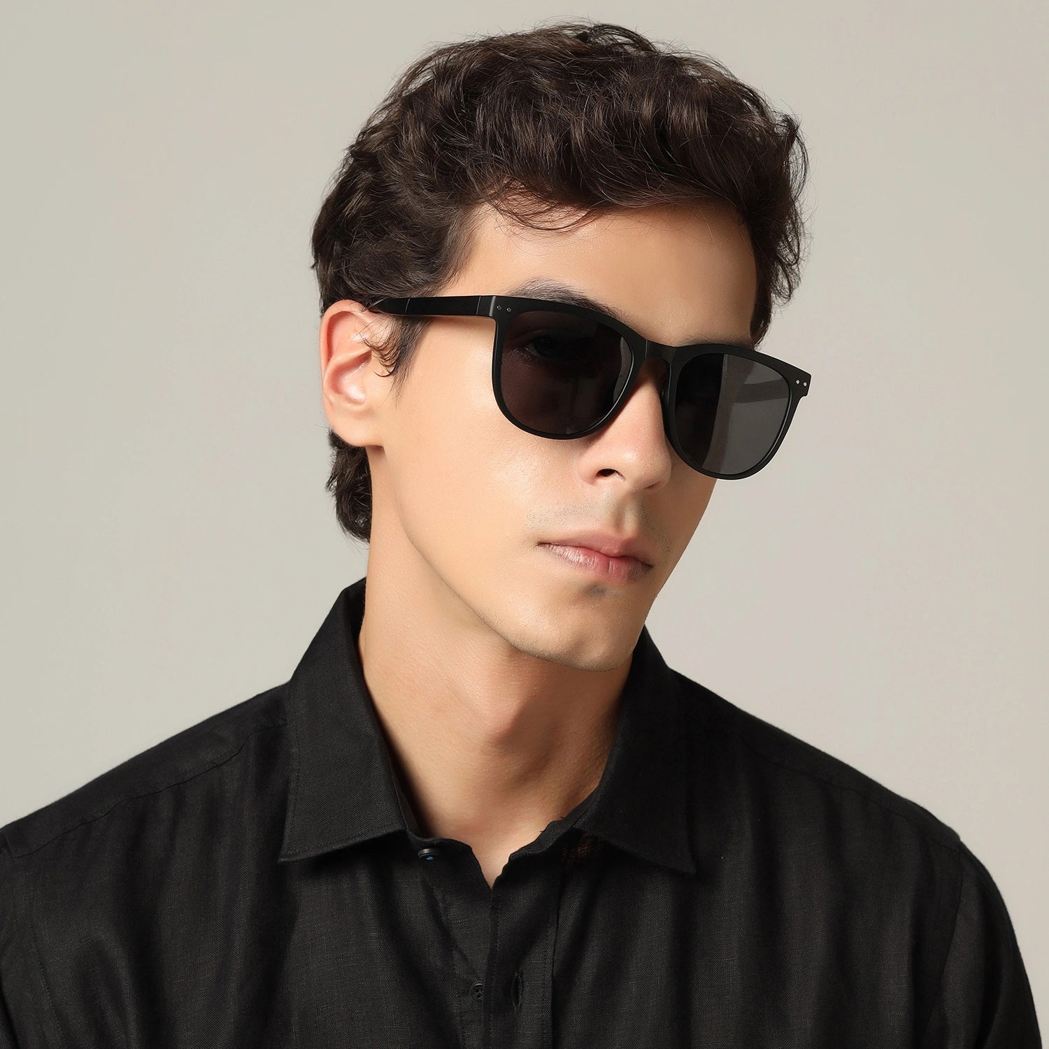 Black Matt Wayfarer Foldable Sunglasses For Men & Women LKS809-BLK