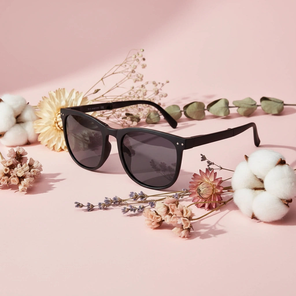 Black Matt Wayfarer Foldable Sunglasses For Men & Women LKS809-BLK