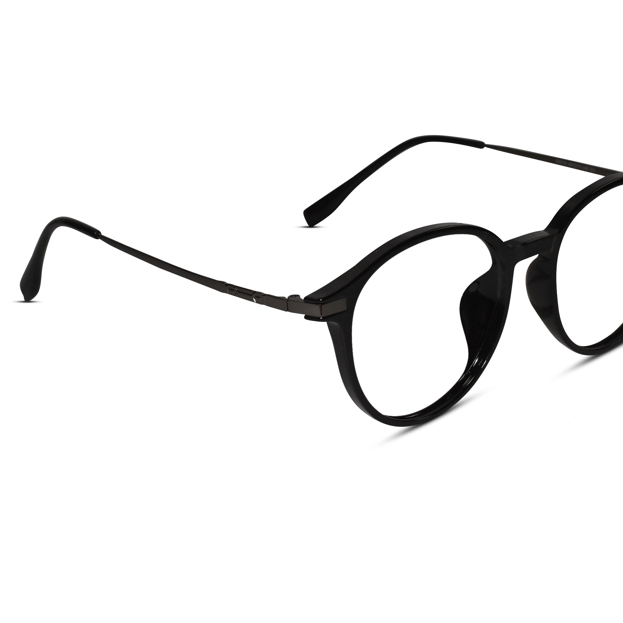 Black Metal Round Eyeglasses For Women ELE98015-BLK