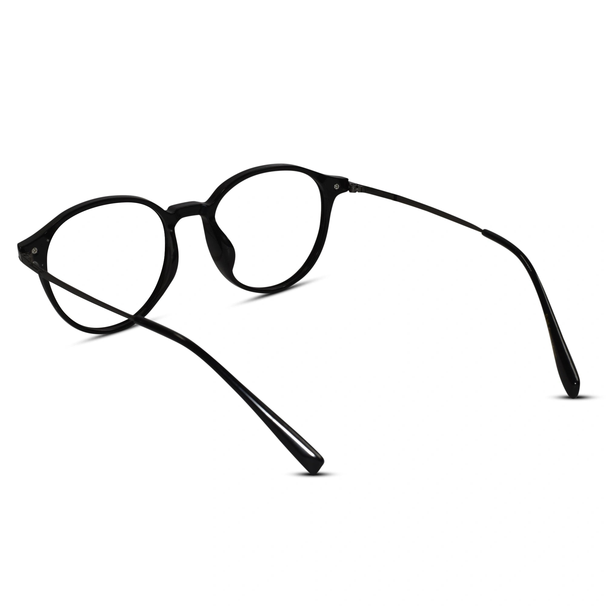Black Metal Round Eyeglasses For Women ELE98015-BLK