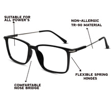 Black Rectangular Eyeglasses For Men & Women