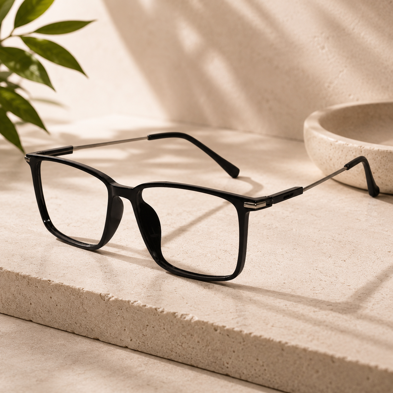 Black Rectangular Eyeglasses For Men & Women LKE2802-BLK