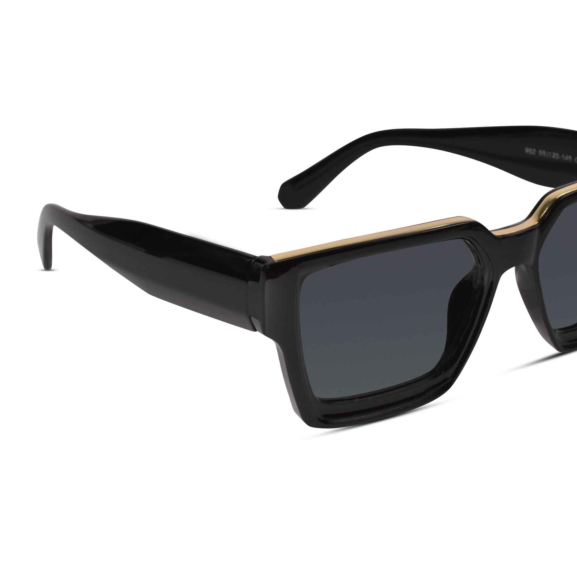 Black Bold Rectangular Sunglasses Men & Women