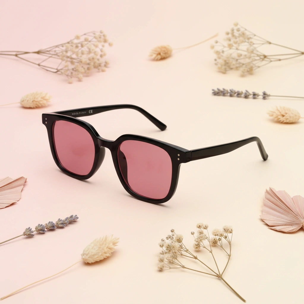 Black Rectangular Sunglasses Trending For Men and women LKS2139-PNK