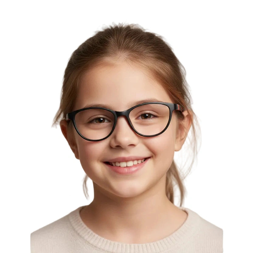 Black Red Cat eye Eyeglasses For Girls LKEK5032-BLK