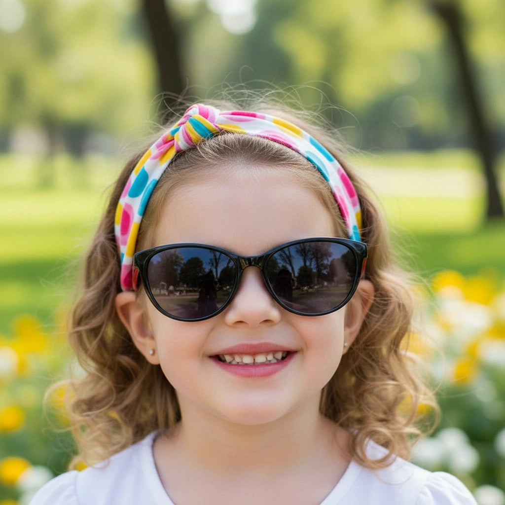 Black Red Cat eye Sunglasses For Kids LKSK1032-BLK