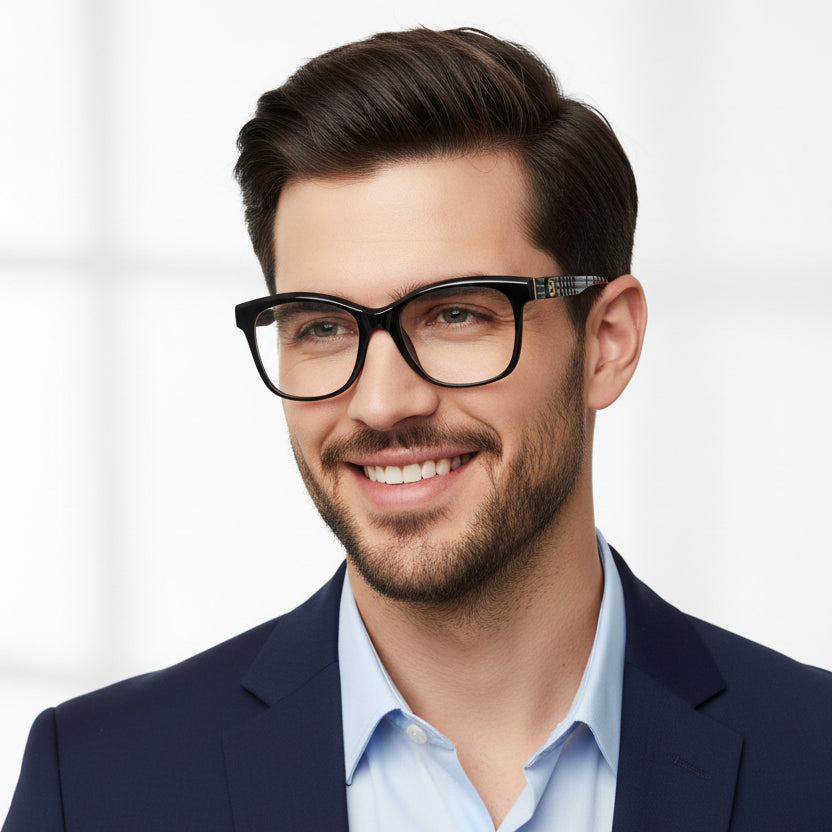 Black Cateye Eyeglasses For Men & Women LKE68015-BLK