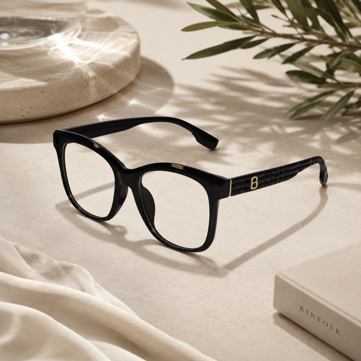 Black Cateye Eyeglasses For Men & Women LKE68015-BLK