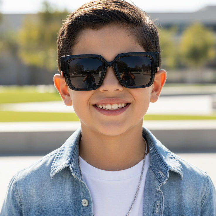 Black Wayfarer Sunglasses For Kids LKSK5502-BLK