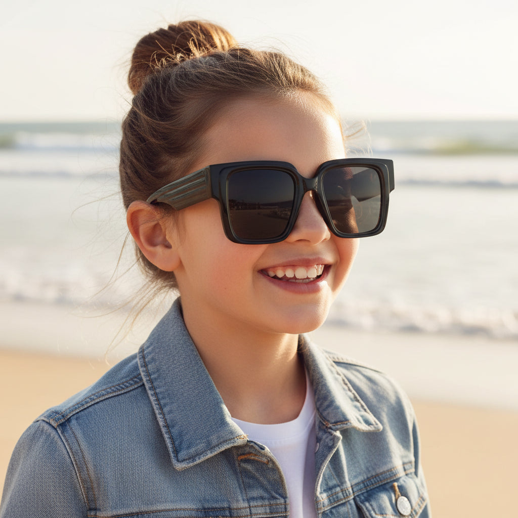 Black Wayfarer Sunglasses For Kids LKSK5502-BLK