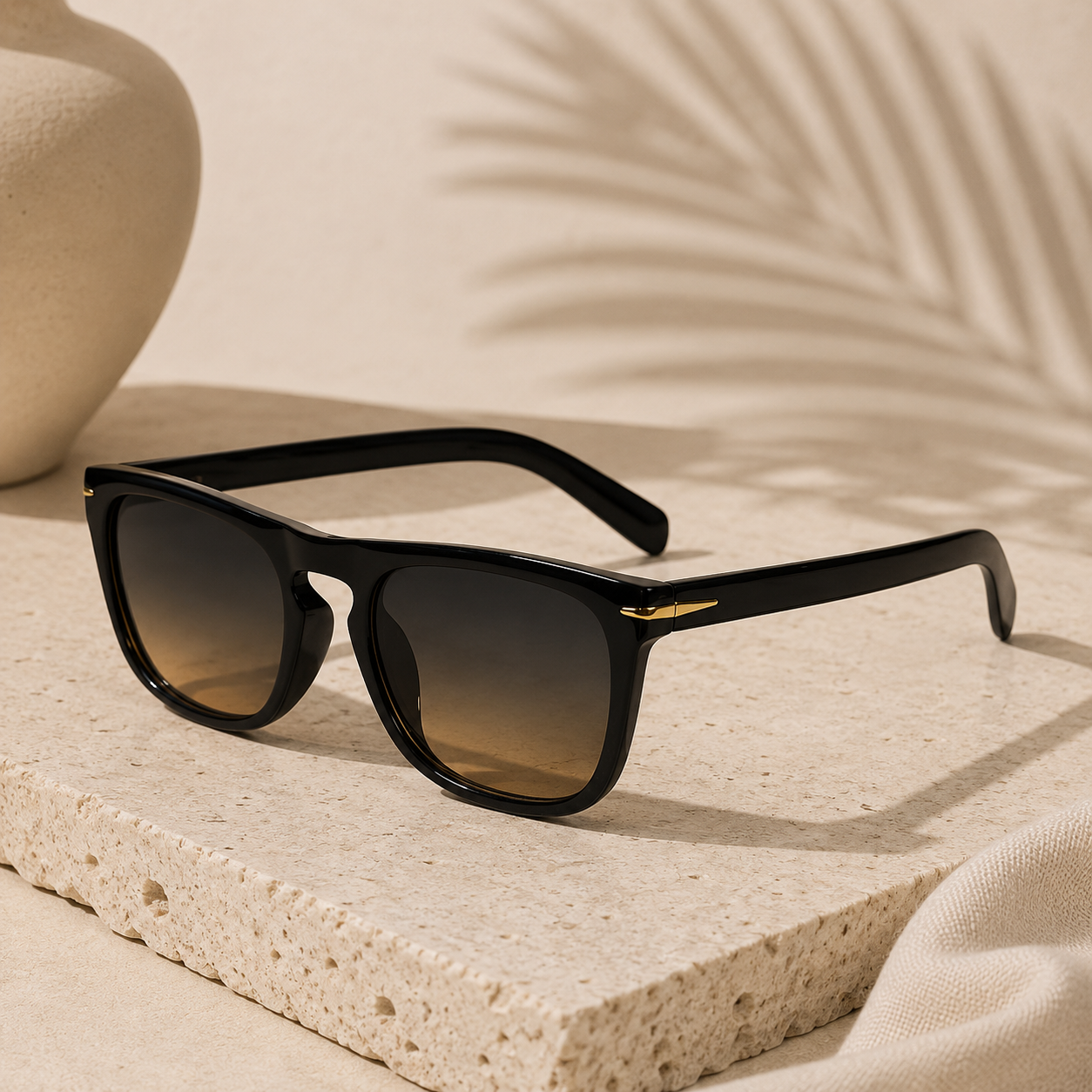 Black Wayfarer Sunglasses For Men & Women LKS9992-BLK