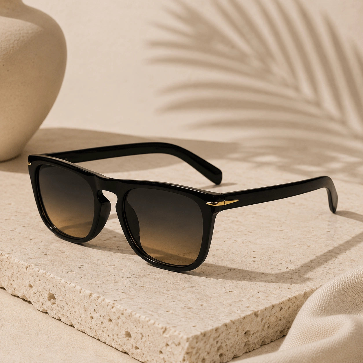 Black Wayfarer Sunglasses For Men & Women LKS9992-BLK