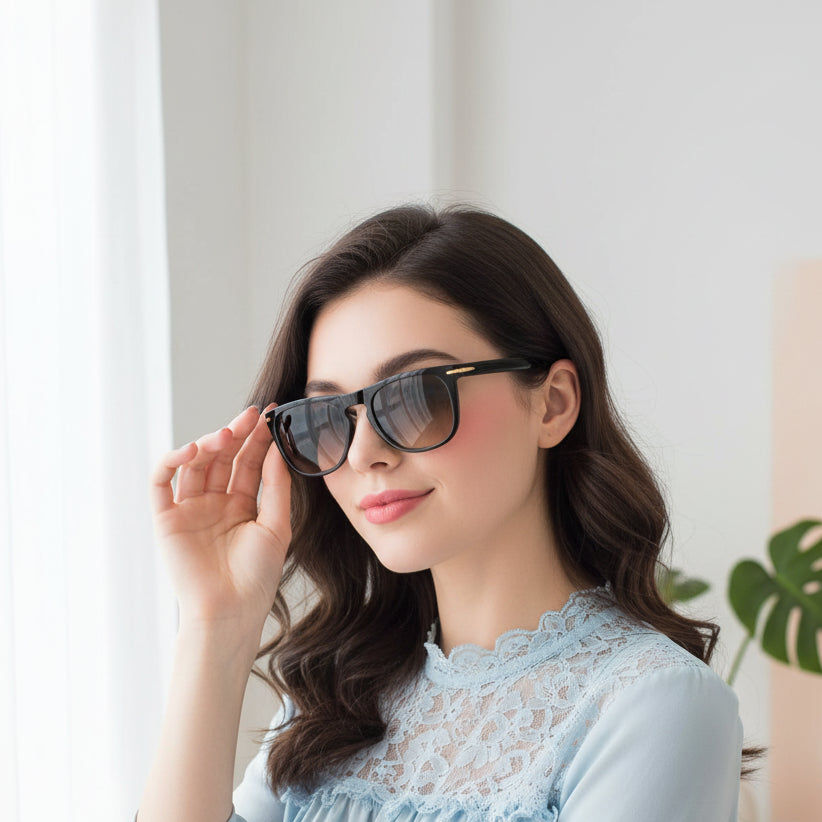 Black Wayfarer Sunglasses For Men & Women LKS9992-BLK