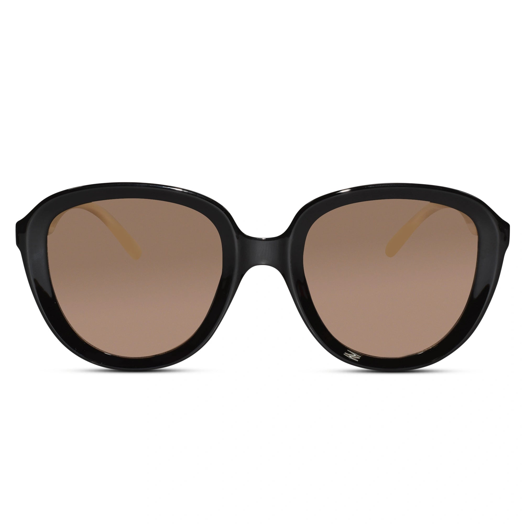 Black with Temple Cateye Sunglasses For Women LKS2422-BLK