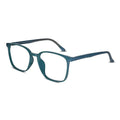 Front view of green cat eye computer glasses for women stylish blue light filter specs for eye strain and digital screen use