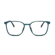 Shiny Aqua Blue Square Antiglare Computer Glasses For Men & Women