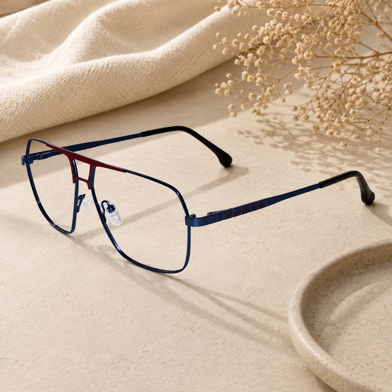 Blue Aviator Eyeglasses & Computer Glasses For Men ELE8616-BLU
