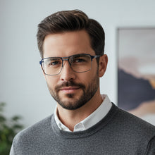 Blue Rectangular Eyeglasses & Computer Glasses For Men ELE8608-BLU