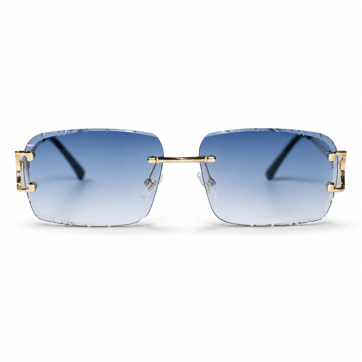 Blue Rimless Rectangular Sunglasses for Men & Women ELS2026S017-BLUE