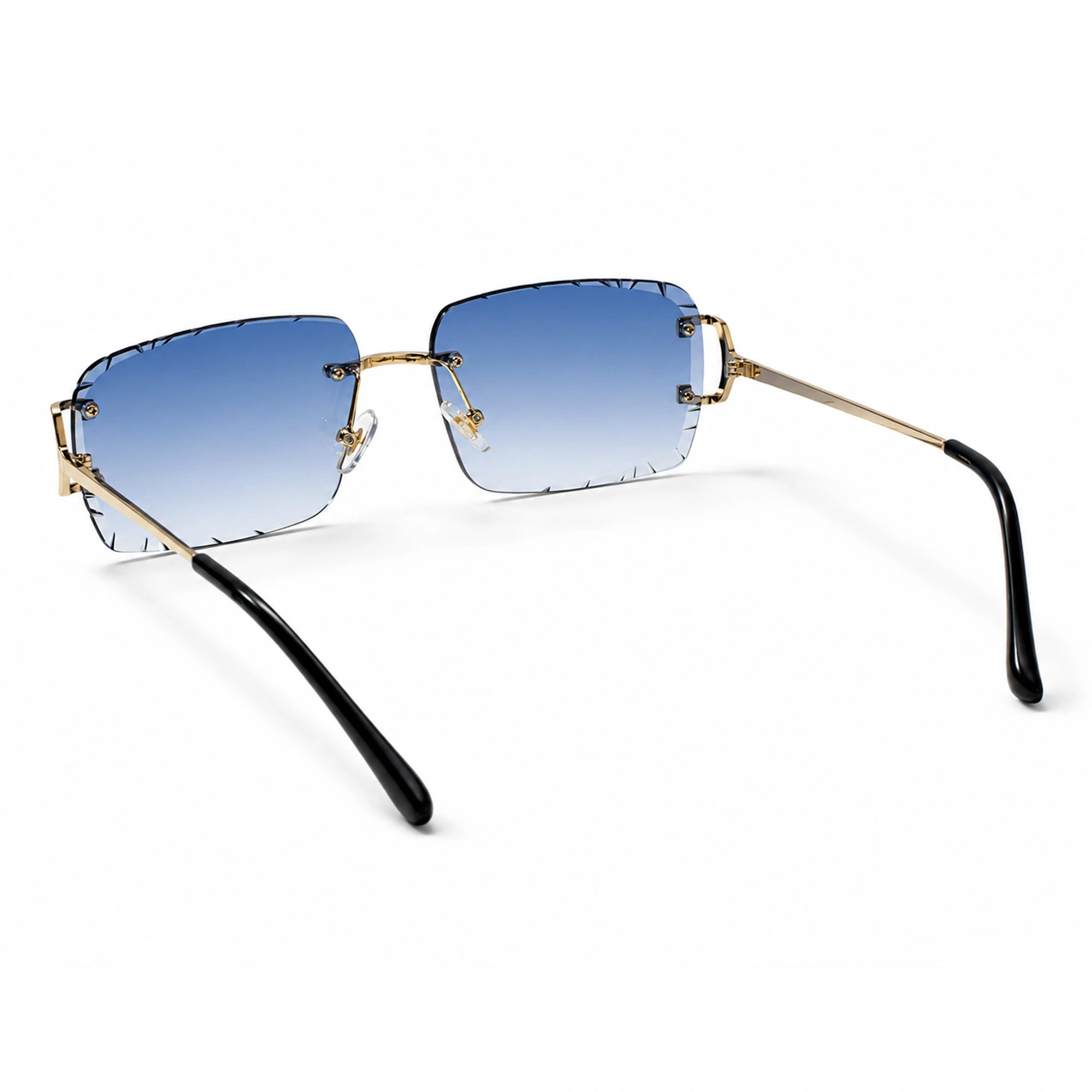 Blue Rimless Rectangular Sunglasses for Men & Women ELS2026S017-BLUE