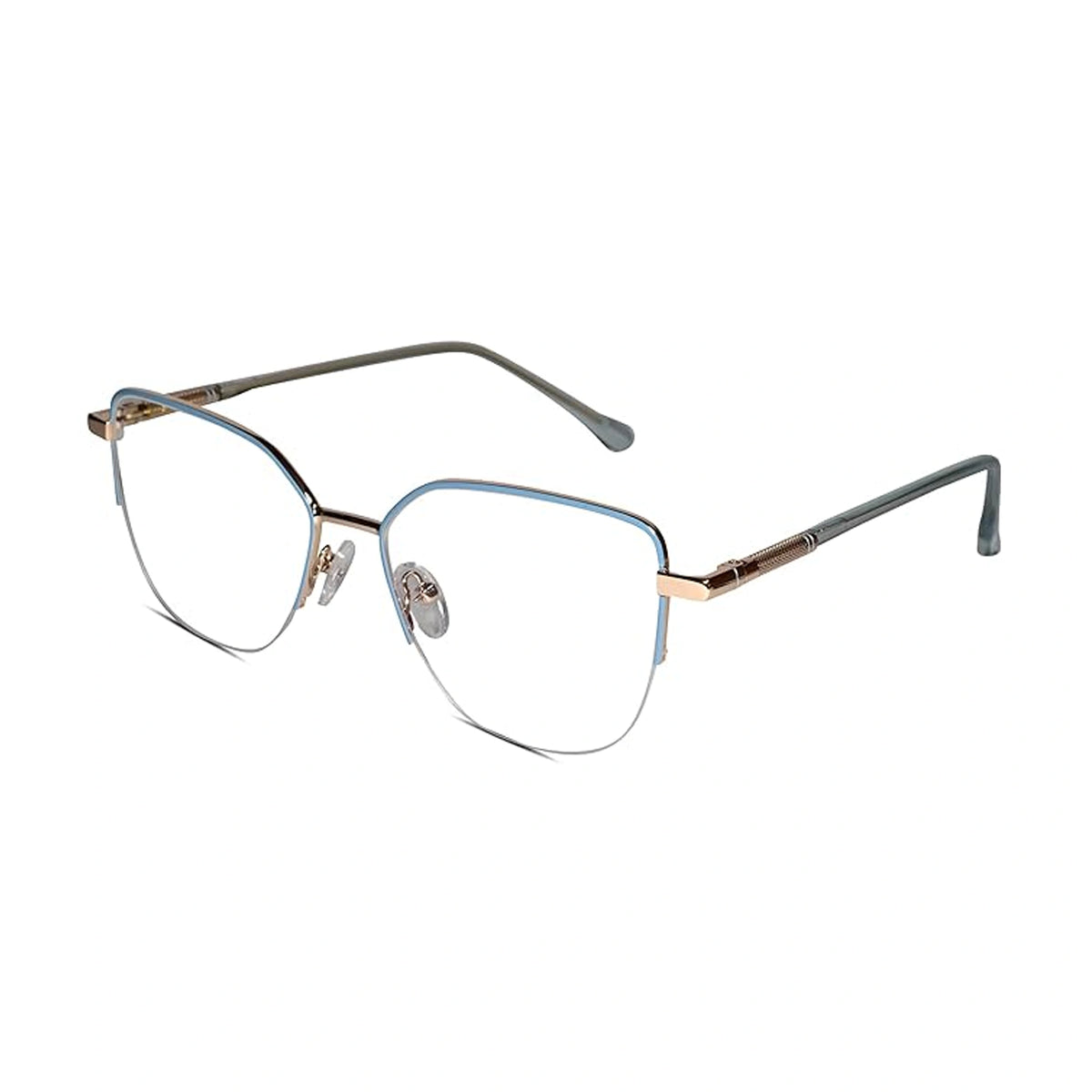 Blue Semi Frame Cateye Computer Glasses