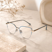 Blue Semi Frame Cateye Computer Glasses