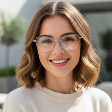 Blue Semi Frame Cateye Computer Glasses