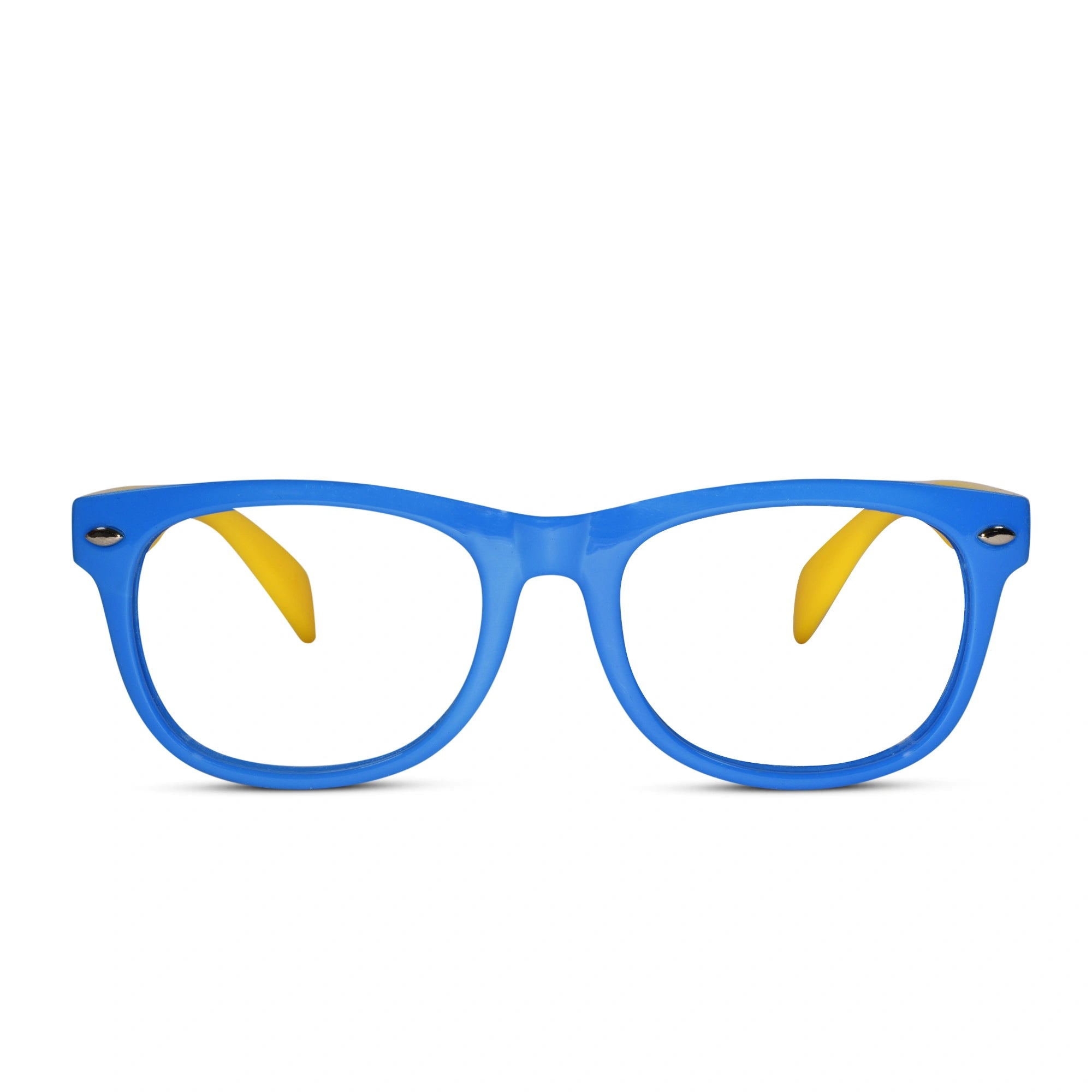 Blue silicon Eyeglasses For kids LKEK8801-BLU-YELLOW
