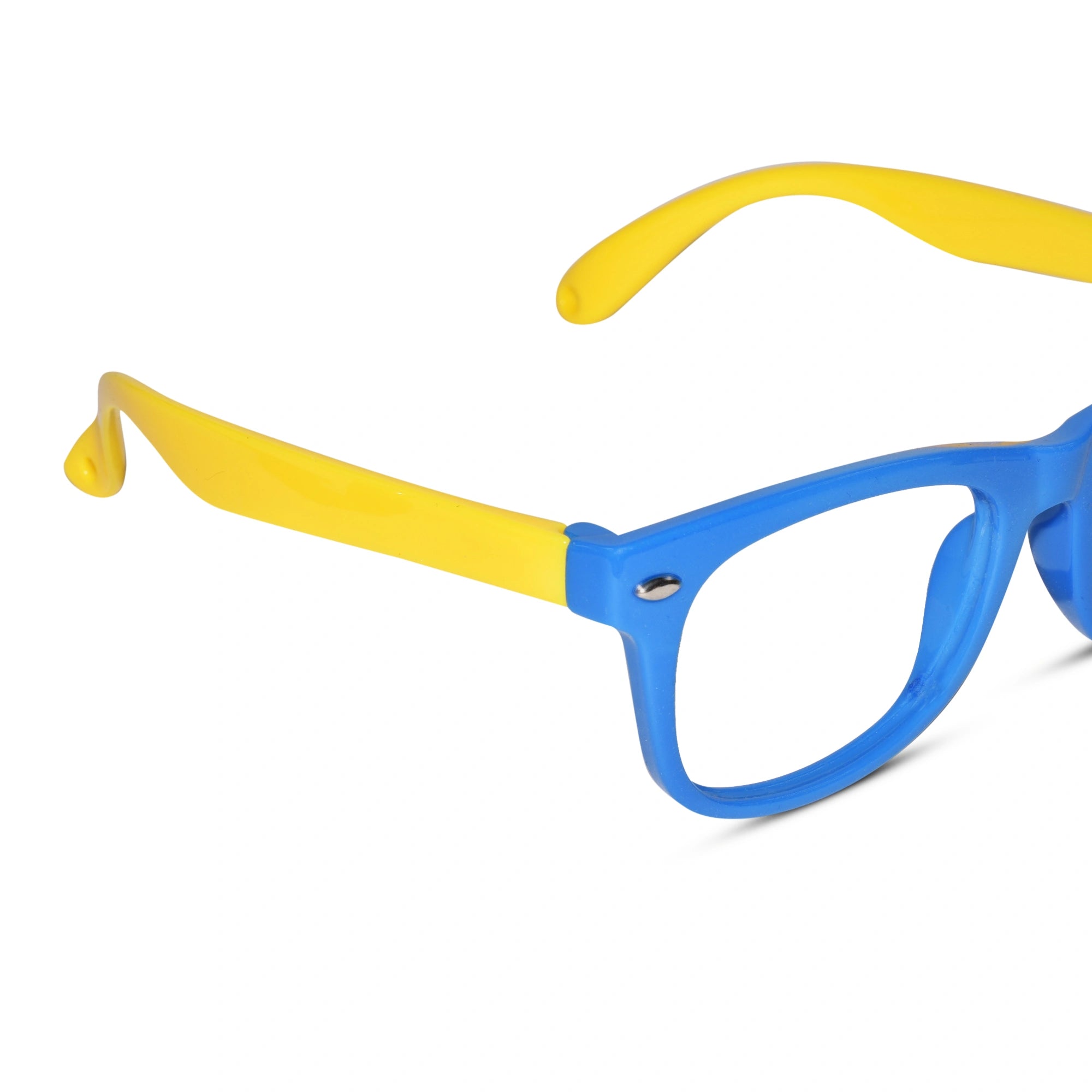 Blue silicon Eyeglasses For kids LKEK8801-BLU-YELLOW