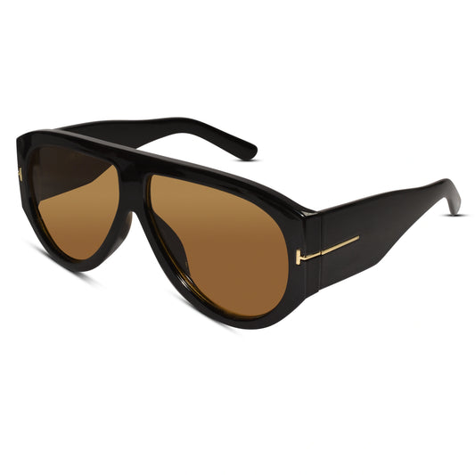 Bold Aviator Sunglasses for Men & Women -LKS9577-BRN
