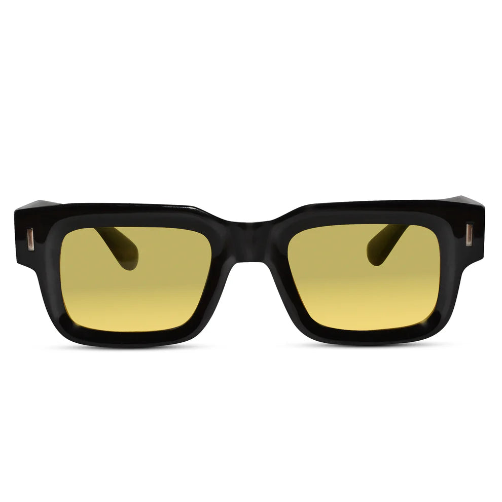 Black Blue Tint Bold Wayfarer Sunglasses